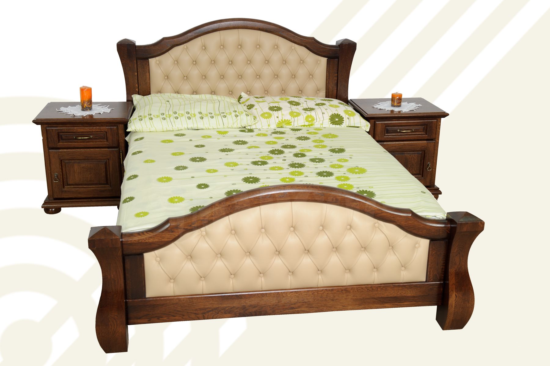 Dubová postel Major 205 cm x 225 cm